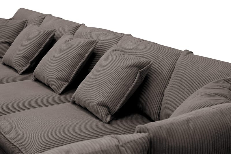 Rossita Lyx 6-personers Venstrevendt U-formet Ekstra dyb Sofa med Divan og Chaiselong i Fløjl - Brun - Møbler - Sofaer - U Sofa