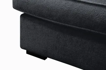 Rossita Lyx 6-personers venstrevendt U-formet ekstra dyb sofa med divan og chaiselong i chenille - Trenza 01, Sort Chenille - Møbler - Sofaer - U Sofa