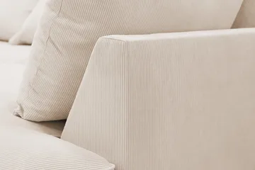 Rossita Lyx 6-personers højrevendt U-formet ekstra dyb sofa med divan og chaiselong i fløjl - Beige - Møbler - Sofaer - U Sofa