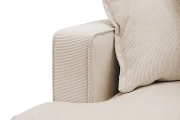 Rossita Lyx 6-personers højrevendt U-formet ekstra dyb sofa med divan og chaiselong i fløjl - Beige - Møbler - Sofaer - U Sofa