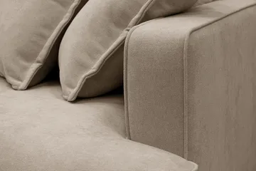 Rossita Lyx 6-personers venstrevendt U-formet ekstra dyb sofa med divan og chaiselong i stof - Brun - Møbler - Sofaer - U Sofa