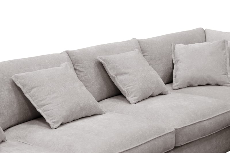 Rossita Lyx 6-personers venstrevendt U-formet ekstra dyb sofa med divan og chaiselong i chenille - Grå/Brun - Møbler - Sofaer - U Sofa