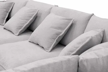 Rossita Lyx 6-personers højrevendt U-formet ekstra dyb sofa med divan og chaiselong i chenille - Trenza 03, Grå Chenille - Møbler - Sofaer - U Sofa