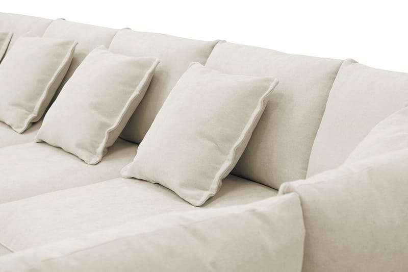 Rossita Lyx 6-personers Venstrevendt U-formet Ekstra dyb Sofa med Divan og Chaiselong i Stof - Beige - Møbler - Sofaer - U Sofa