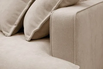Rossita Lyx 6-personers venstrevendt U-formet ekstra dyb sofa med divan og chaiselong i stof - Lysebrun - Møbler - Sofaer - U Sofa