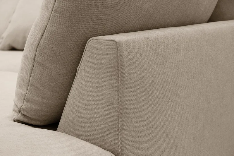 Rossita Lyx 6-personers Venstrevendt U-formet Ekstra dyb Sofa med Divan og Chaiselong i Stof - Brun - Møbler - Sofaer - U Sofa