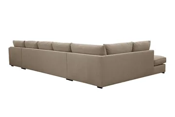 Rossita Lyx 6-personers venstrevendt U-formet ekstra dyb sofa med divan og chaiselong i stof - Brun - Møbler - Sofaer - U Sofa
