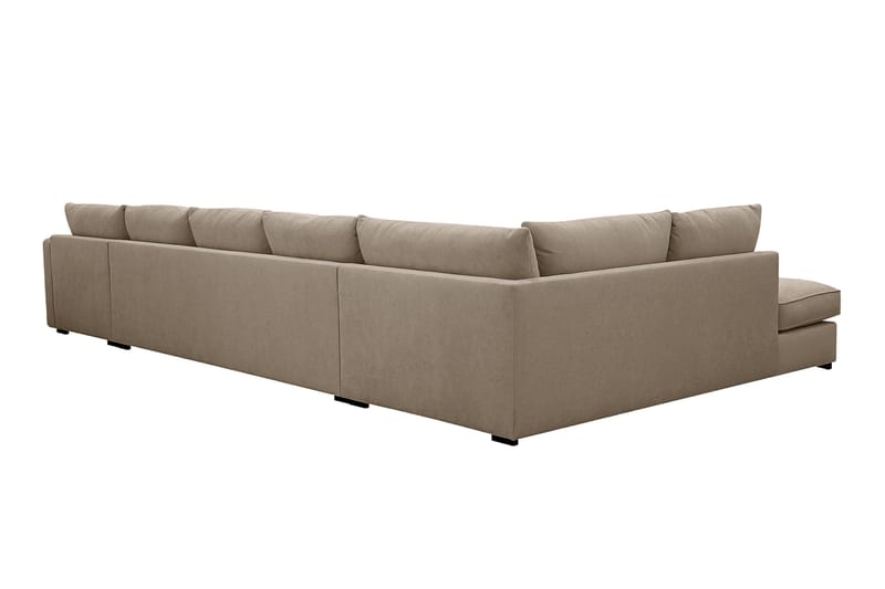 Rossita Lyx 6-personers Højrevendt U-formet Ekstra dyb Sofa med Divan og Chaiselong i Stof - Brun - Møbler - Sofaer - U Sofa