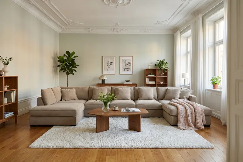 Rossita Lyx 6-personers venstrevendt U-formet ekstra dyb sofa med divan og chaiselong i stof - Brun - Møbler - Sofaer - U Sofa