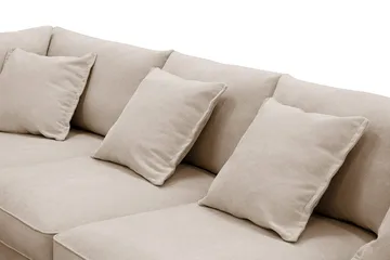 Rossita Lyx 6-personers venstrevendt U-formet ekstra dyb sofa med divan og chaiselong i stof - Lysebrun - Møbler - Sofaer - U Sofa
