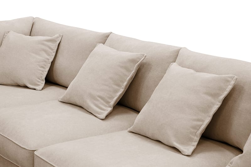 Rossita Lyx 6-personers Højrevendt U-formet Ekstra dyb Sofa med Divan og Chaiselong i Stof - Lys brun - Møbler - Sofaer - U Sofa