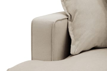 Rossita Lyx 6-personers højrevendt U-formet ekstra dyb sofa med divan og chaiselong i fløjl - Creme - Møbler - Sofaer - U Sofa