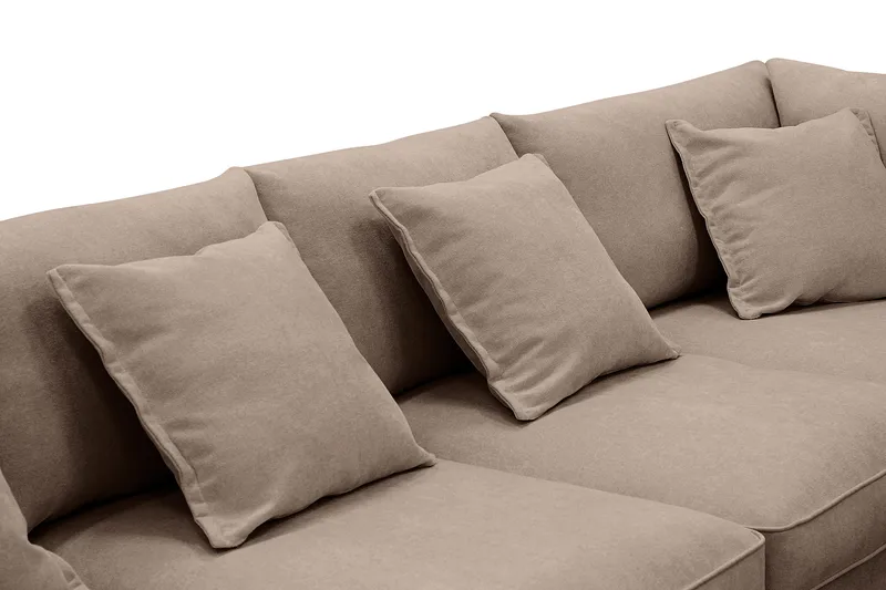 Rossita Lyx 6-personers Venstrevendt U-formet Ekstra dyb Sofa med Divan og Chaiselong i Stof - Mørk brun - Møbler - Sofaer - U Sofa