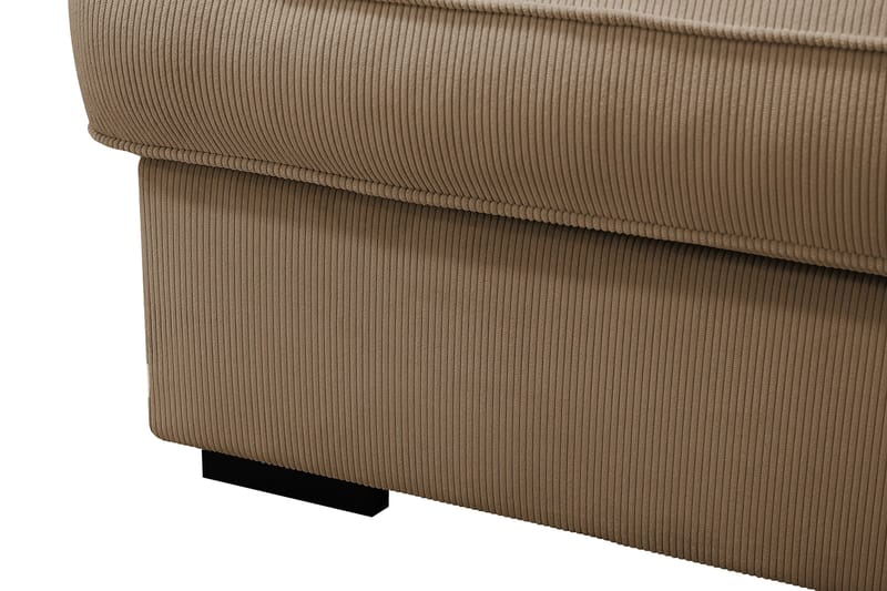 Rossita Lyx 6-personers højrevendt U-formet ekstra dyb sofa med divan og chaiselong i fløjl - Lysebrun - Møbler - Sofaer - U Sofa