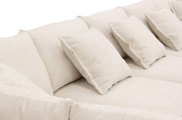 Rossita Lyx 6-personers venstrevendt U-formet ekstra dyb sofa med divan og chaiselong i chenille - Trenza 06, Beige Chenille - Møbler - Sofaer - U Sofa