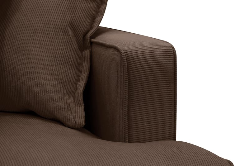 Rossita Lyx 6-personers højrevendt U-formet ekstra dyb sofa med divan og chaiselong i fløjl - Mørkebrun - Møbler - Sofaer - U Sofa