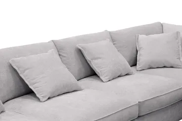 Rossita Lyx 6-personers højrevendt U-formet ekstra dyb sofa med divan og chaiselong i chenille - Trenza 03, Grå Chenille - Møbler - Sofaer - U Sofa