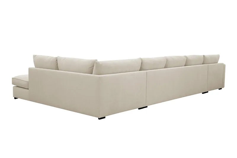 Rossita Lyx 6-personers Venstrevendt U-formet Ekstra dyb Sofa med Divan og Chaiselong i Stof - Beige - Møbler - Sofaer - U Sofa