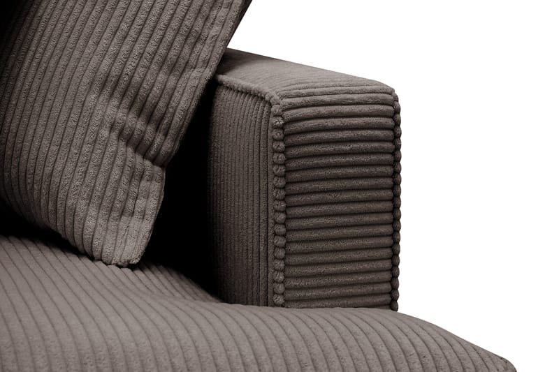 Rossita Lyx 6-personers Højrevendt U-formet Ekstra dyb Sofa med Divan og Chaiselong i Fløjl - Brun - Møbler - Sofaer - U Sofa