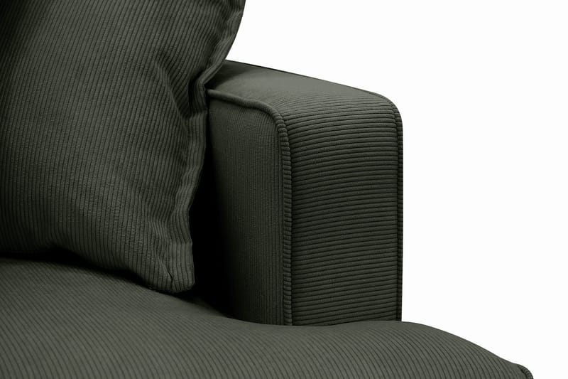 Rossita Lyx 6-personers højrevendt U-formet ekstra dyb sofa med divan og chaiselong i fløjl - Mørkegrøn - Møbler - Sofaer - U Sofa