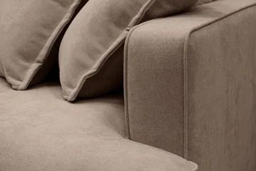 Rossita Lyx 6-personers venstrevendt U-formet ekstra dyb sofa med divan og chaiselong i stof - Mørkebrun - Møbler - Sofaer - U Sofa