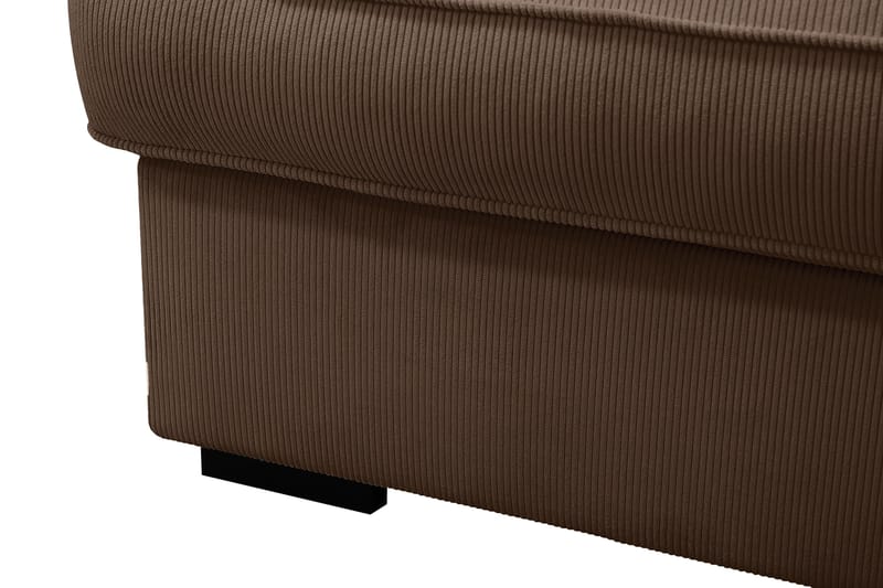 Rossita Lyx 6-personers højrevendt U-formet ekstra dyb sofa med divan og chaiselong i fløjl - Mørkebrun - Møbler - Sofaer - U Sofa