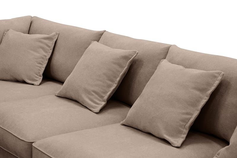 Rossita Lyx 6-personers Højrevendt U-formet Ekstra dyb Sofa med Divan og Chaiselong i Stof - Mørk brun - Møbler - Sofaer - U Sofa