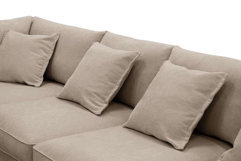 Rossita Lyx 6-personers Højrevendt U-formet Ekstra dyb Sofa med Divan og Chaiselong i Stof - Brun - Møbler - Sofaer - U Sofa