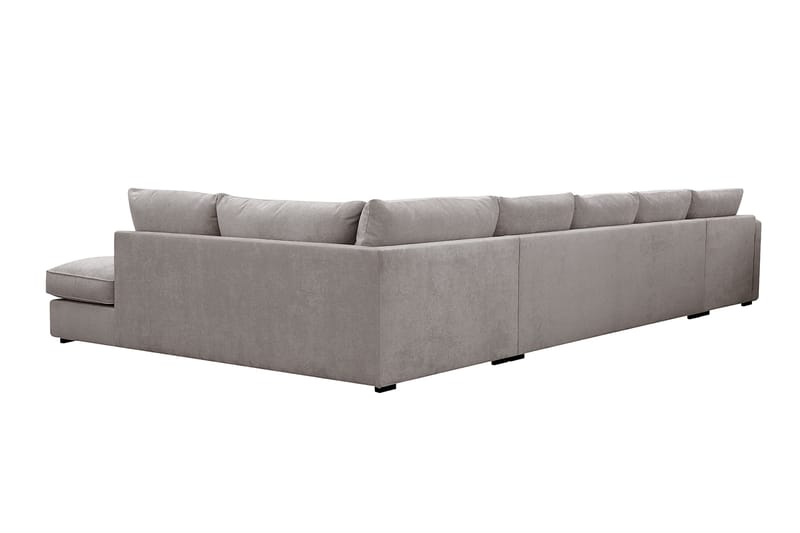 Rossita Lyx 6-personers venstrevendt U-formet ekstra dyb sofa med divan og chaiselong i chenille - Grå/Brun - Møbler - Sofaer - U Sofa