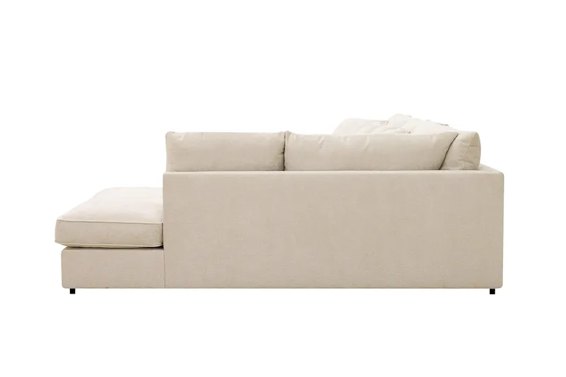Rossita Lyx 6-personers venstrevendt U-formet ekstra dyb sofa med divan og chaiselong i chenille - Beige - Møbler - Sofaer - U Sofa