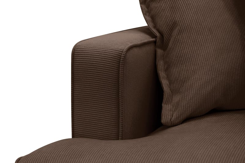 Rossita Lyx 6-personers venstrevendt U-formet ekstra dyb sofa med divan og chaiselong i fløjl - Mørkebrun - Møbler - Sofaer - U Sofa