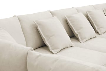 Rossita Lyx 6-personers venstrevendt U-formet ekstra dyb sofa med divan og chaiselong i stof - Beige - Møbler - Sofaer - U Sofa