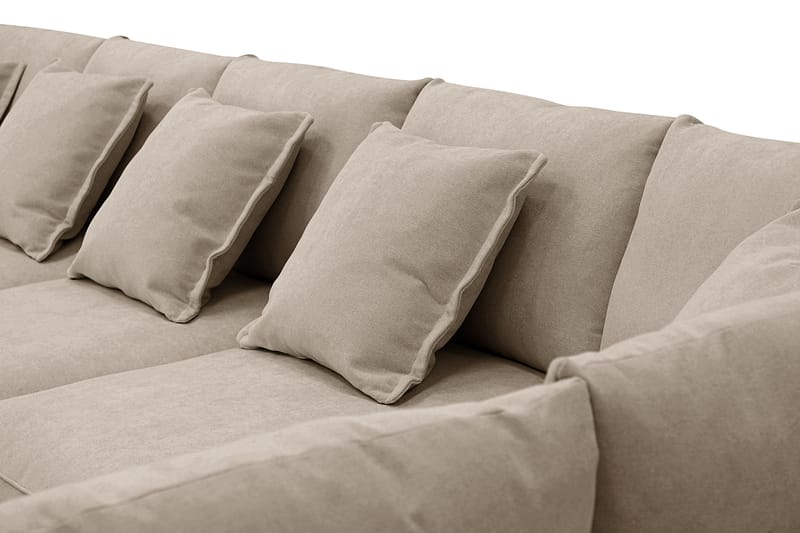 Rossita Lyx 6-personers Venstrevendt U-formet Ekstra dyb Sofa med Divan og Chaiselong i Stof - Brun - Møbler - Sofaer - U Sofa