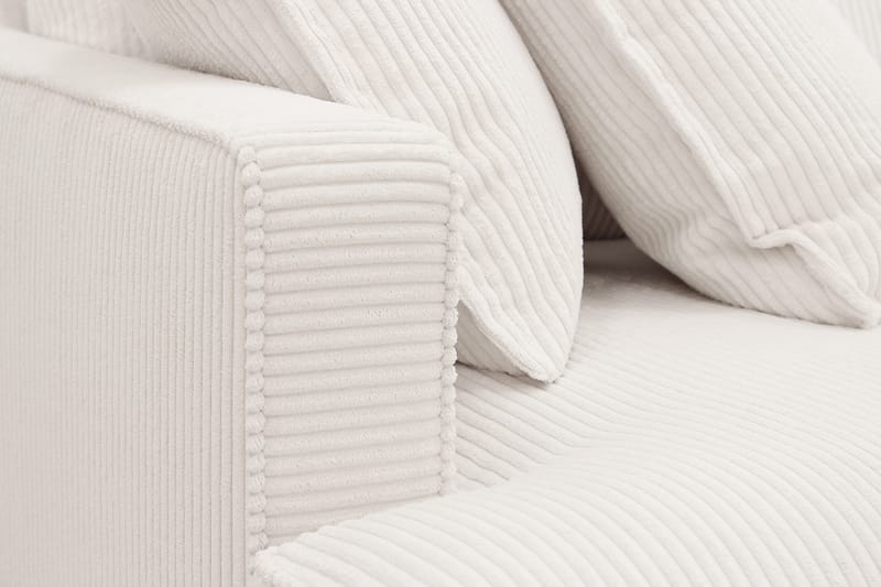 Rossita Lyx 6-personers Venstrevendt U-formet Ekstra dyb Sofa med Divan og Chaiselong i Fløjl - Naturhvid - Møbler - Sofaer - U Sofa
