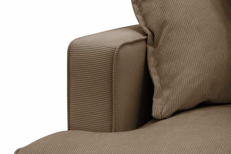 Rossita Lyx 6-personers venstrevendt U-formet ekstra dyb sofa med divan og chaiselong i fløjl - Lysebrun - Møbler - Sofaer - U Sofa