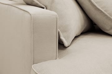 Rossita Lyx 6-personers højrevendt U-formet ekstra dyb sofa med divan og chaiselong i fløjl - Creme - Møbler - Sofaer - U Sofa