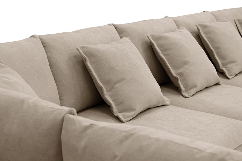 Rossita Lyx 6-personers Højrevendt U-formet Ekstra dyb Sofa med Divan og Chaiselong i Stof - Brun - Møbler - Sofaer - U Sofa