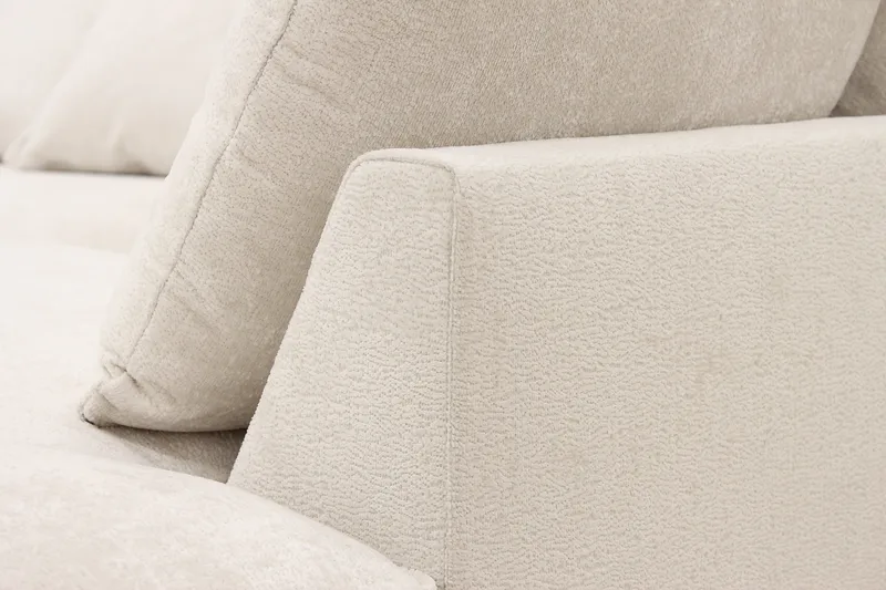 Rossita Lyx 6-personers venstrevendt U-formet ekstra dyb sofa med divan og chaiselong i chenille - Beige - Møbler - Sofaer - U Sofa