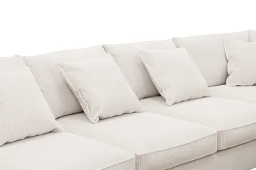 Rossita Lyx 6-personers højrevendt U-formet ekstra dyb sofa med divan og chaiselong i fløjl - Offwhite - Møbler - Sofaer - U Sofa