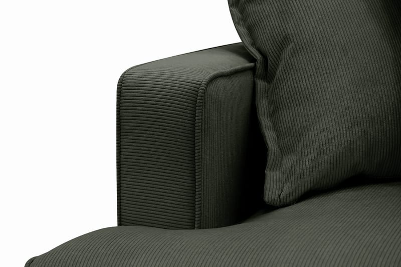 Rossita Lyx 6-personers venstrevendt U-formet ekstra dyb sofa med divan og chaiselong i fløjl - Mørkegrøn - Møbler - Sofaer - U Sofa
