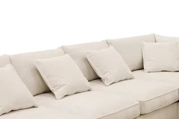 Rossita Lyx 6-personers højrevendt U-formet ekstra dyb sofa med divan og chaiselong i chenille - Beige - Møbler - Sofaer - U Sofa