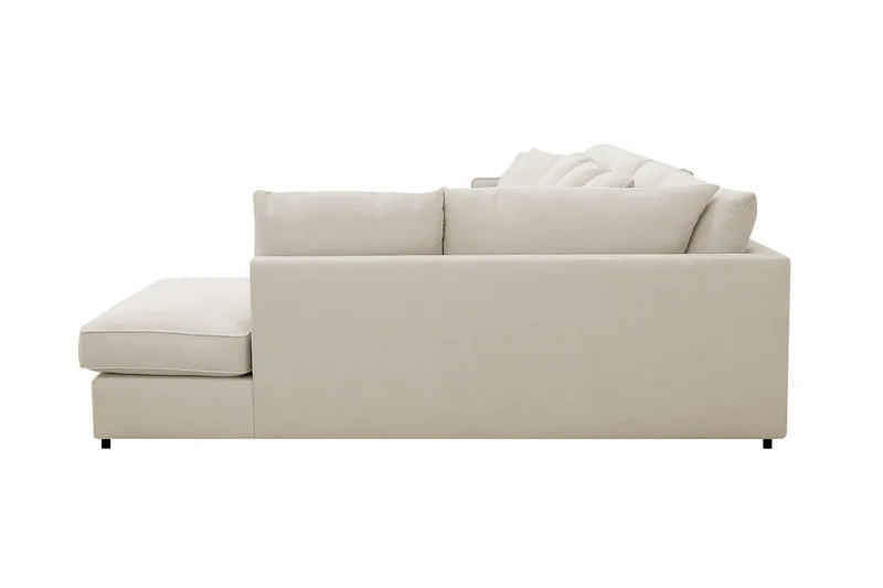 Rossita Lyx 6-personers Venstrevendt U-formet Ekstra dyb Sofa med Divan og Chaiselong i Stof - Beige - Møbler - Sofaer - U Sofa