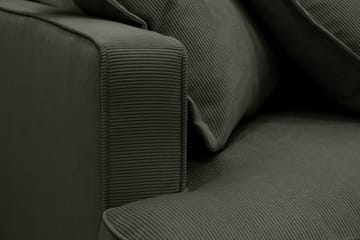 Rossita Lyx 6-personers højrevendt U-formet ekstra dyb sofa med divan og chaiselong i fløjl - Mørkegrøn - Møbler - Sofaer - U Sofa