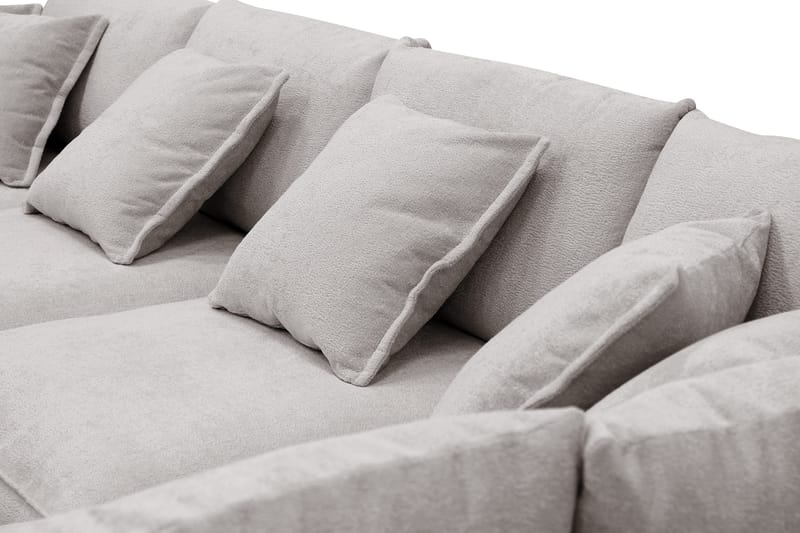 Rossita Lyx 6-personers venstrevendt U-formet ekstra dyb sofa med divan og chaiselong i chenille - Grå/Brun - Møbler - Sofaer - U Sofa