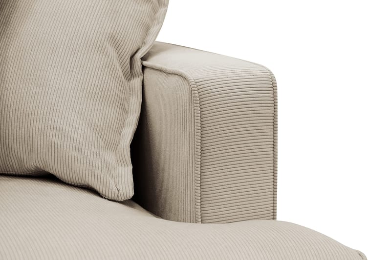 Rossita Lyx 6-personers højrevendt U-formet ekstra dyb sofa med divan og chaiselong i fløjl - Creme - Møbler - Sofaer - U Sofa