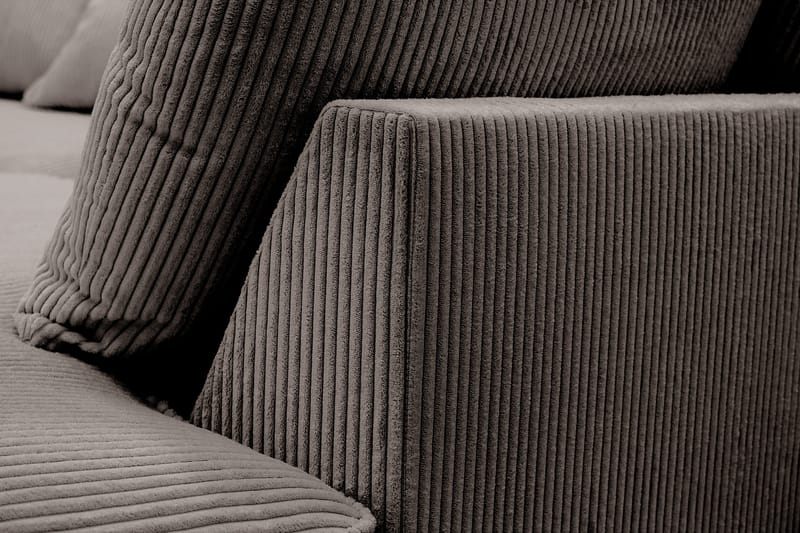 Rossita Lyx 6-personers Venstrevendt U-formet Ekstra dyb Sofa med Divan og Chaiselong i Fløjl - Brun - Møbler - Sofaer - U Sofa