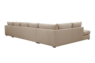 Rossita Lyx 6-personers venstrevendt U-formet ekstra dyb sofa med divan og chaiselong i stof - Lysebrun - Møbler - Sofaer - U Sofa