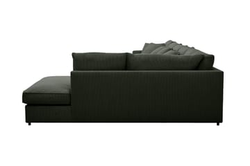 Rossita Lyx 6-personers højrevendt U-formet ekstra dyb sofa med divan og chaiselong i fløjl - Mørkegrøn - Møbler - Sofaer - U Sofa