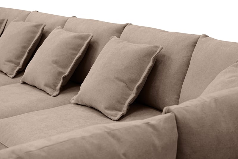 Rossita Lyx 6-personers Venstrevendt U-formet Ekstra dyb Sofa med Divan og Chaiselong i Stof - Mørk brun - Møbler - Sofaer - U Sofa