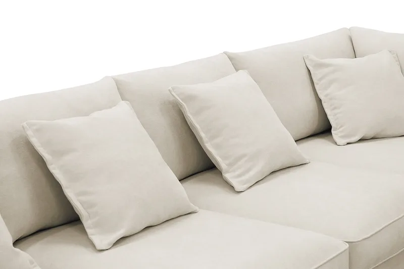 Rossita Lyx 6-personers Venstrevendt U-formet Ekstra dyb Sofa med Divan og Chaiselong i Stof - Beige - Møbler - Sofaer - U Sofa